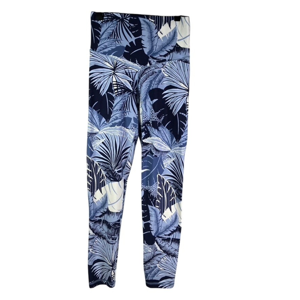 Aerie Chill Play Move 7/8 Leggings Hi-Rise‎ Blue Floral Print Size S New